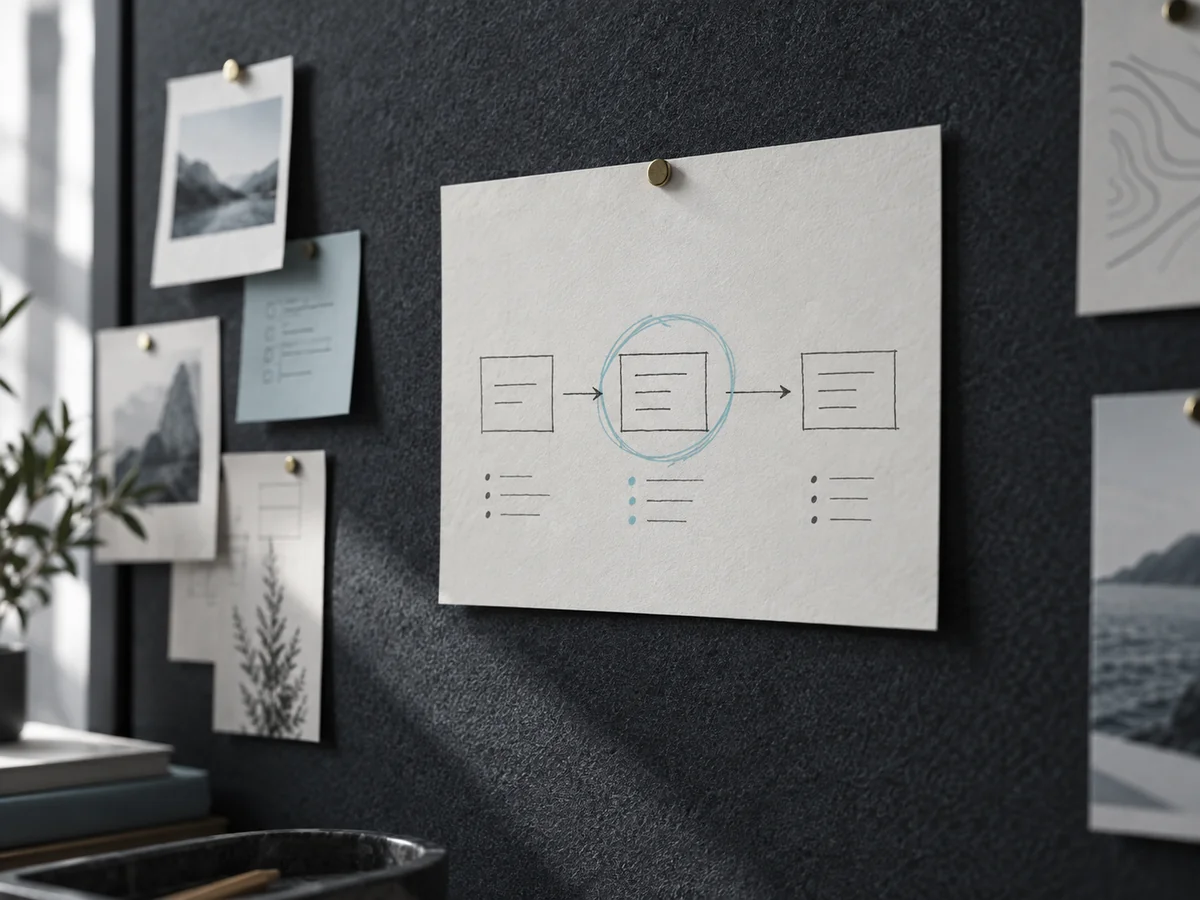 A single workflow bottleneck circled on a focused planning brief